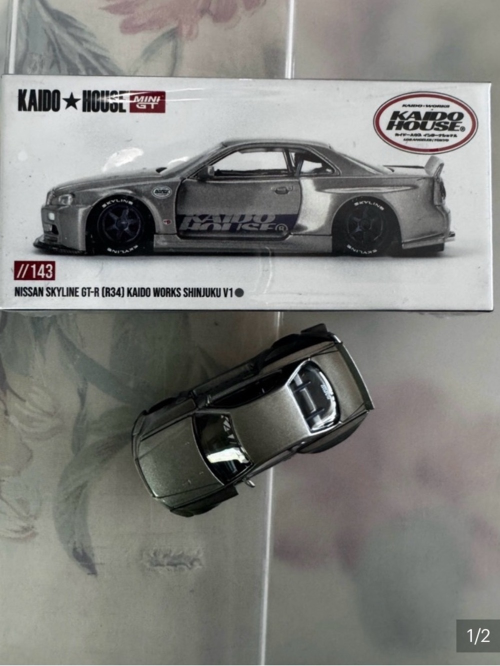 Silver Nissan Skyline GT-R (R34) Die-Cast Toy Car